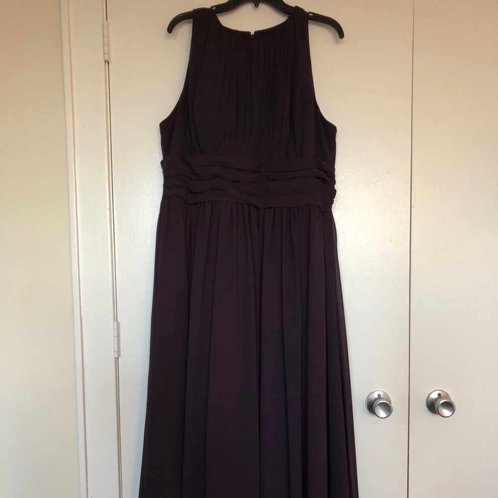 Bill Levkoff Plum Long Bridesmaid Dress